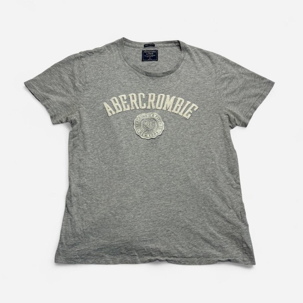Abercrombie & Fitch Men’s Medium Gray Embroidered Logo 1892 Graphic T-Shirt